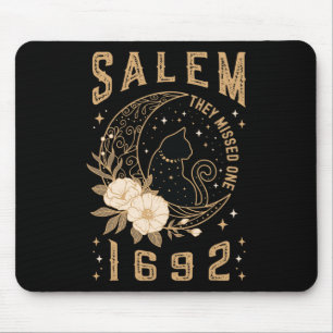 Salem 1692 They Missed One Witch Trial Black Cat M Mouse Pad