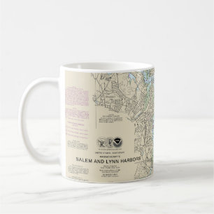 Salem and Lynn Harbors Nautical Chart 13275 Coffee Mug