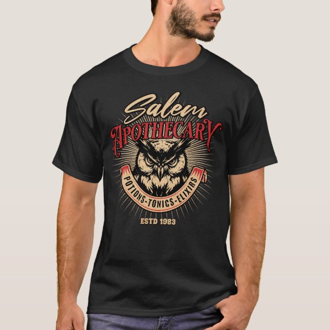 Salem Apothecary Vintage Owl  T-Shirt (Front)