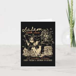 Salem Book Club Funny Bookish Halloween Spooky Rea Card