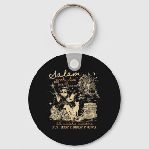 Salem Book Club Witches Witchy Witch Spooky Season Keychain
