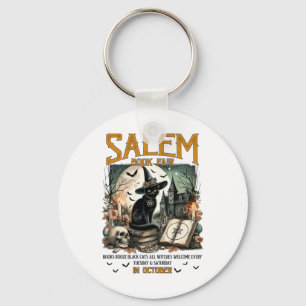 Salem Book Fair Funny Bookish Halloween Spooky Rea Keychain