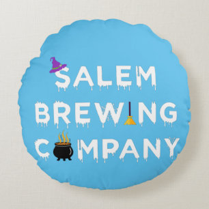 Salem Brewing Company White Round Pillow
