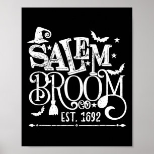 Salem Broom Co Est 1692 Fun Halloween Witch Saying Poster