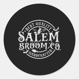 Salem Broom Company Est 1692 Halloween Fun Witch Classic Round Sticker