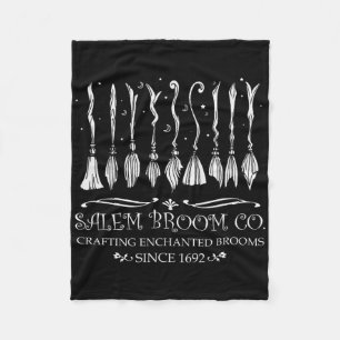 Salem Broom Company For A Halloween Fan Fleece Blanket