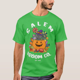 Salem Broom Company Shirt, Halloween Black Cat Wit T-Shirt