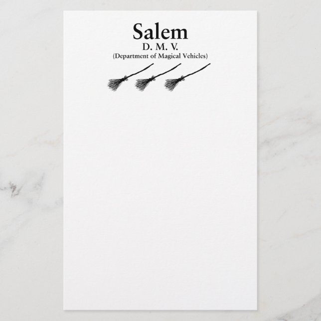 Salem DMV Stationery (Front)