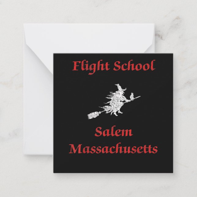 Salem Flight School Halloween Witch Apparel Gift Card (Front)