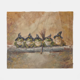 Salem Frogs Hand painted Fleece Blanket