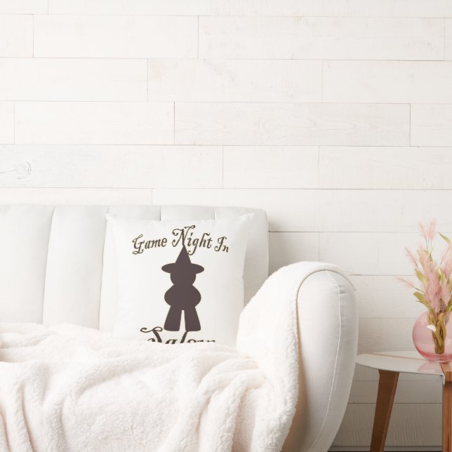 Salem Game Night Funny Travel Gaming Art Throw Pillow (Couch)