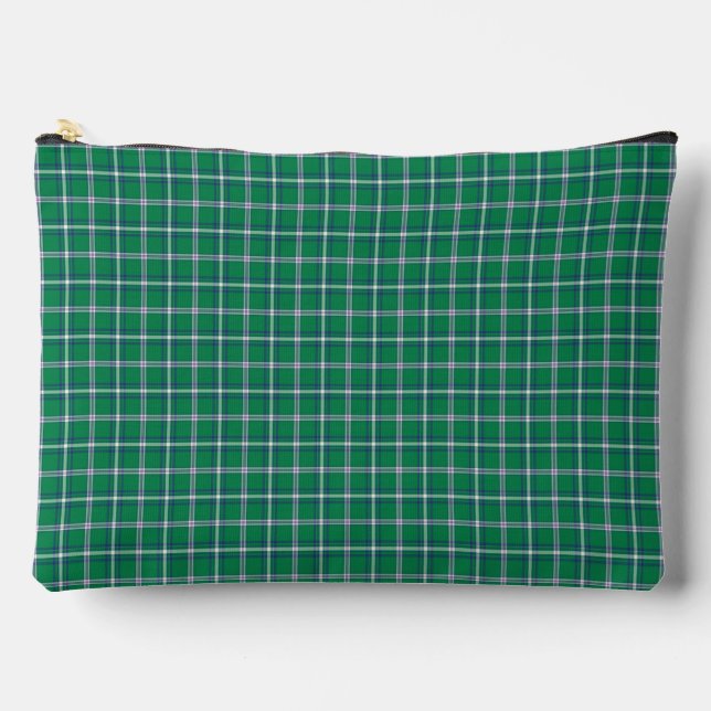 Salem Green and White Plaid Accessory Pouch (Front)