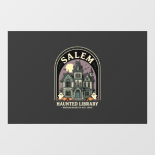 Salem Haunted Library Halloween Design_1 Window Cling