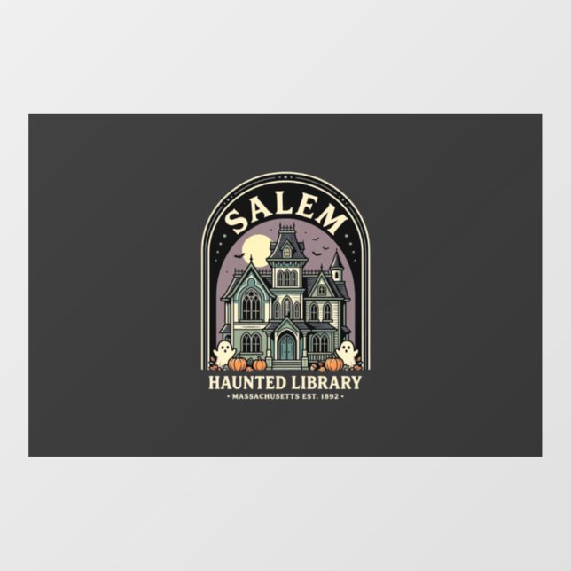 Salem Haunted Library Halloween Design_1 Window Cling (Sheet)
