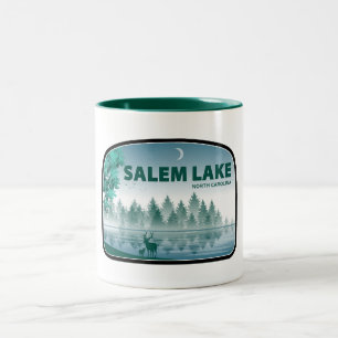 Salem Lake North Carolina Deer Two-Tone Coffee Mug