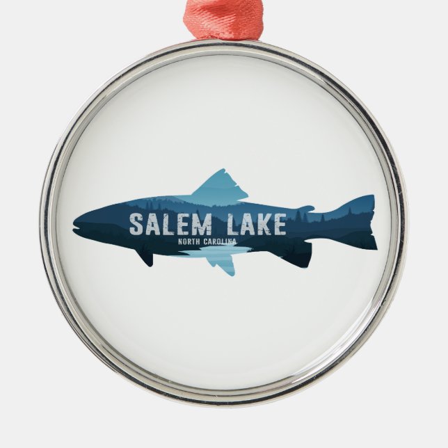 Salem Lake North Carolina Fish Metal Ornament (Front)