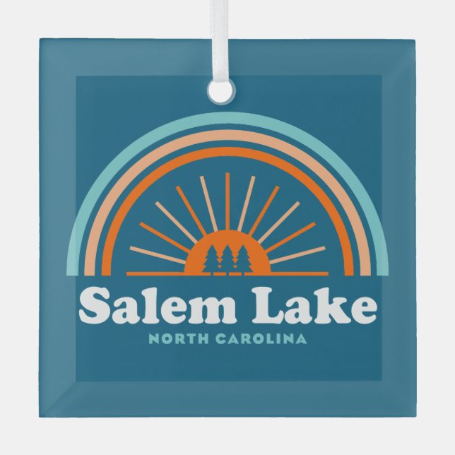 Salem Lake North Carolina Rainbow Glass Ornament (Front)