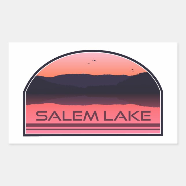 Salem Lake North Carolina Red Sunrise Sticker (Front)
