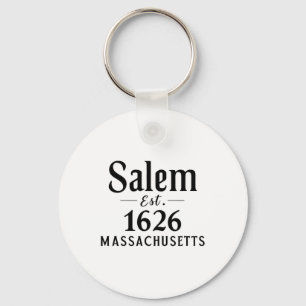 Salem Machusettes Est. 1626 Halloween Fall Autumn  Keychain