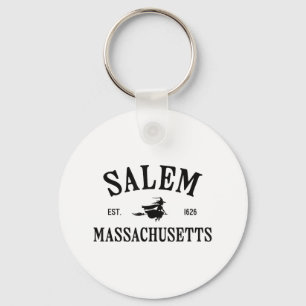 Salem Machusetts Witch Flying Broomstick Halloween Keychain