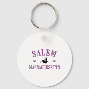 Salem Machusetts Witch Flying Broomstick Halloween Keychain