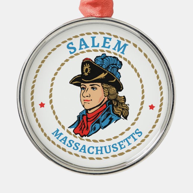 Salem Massachusetts Colonial Metal Ornament (Front)