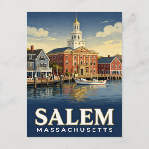 Salem Massachusetts Historic Harbour Travel Postcard