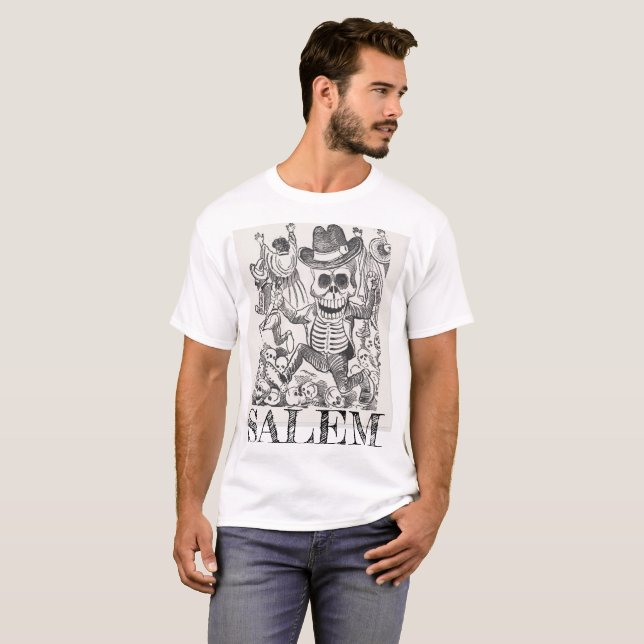 Salem Massachusetts Occult Skull Tee, Men's T-Shirt (Front Full)