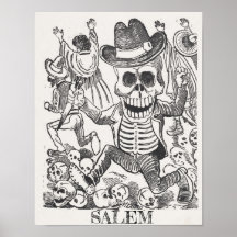Salem Massachusetts Poster occulte du crâne