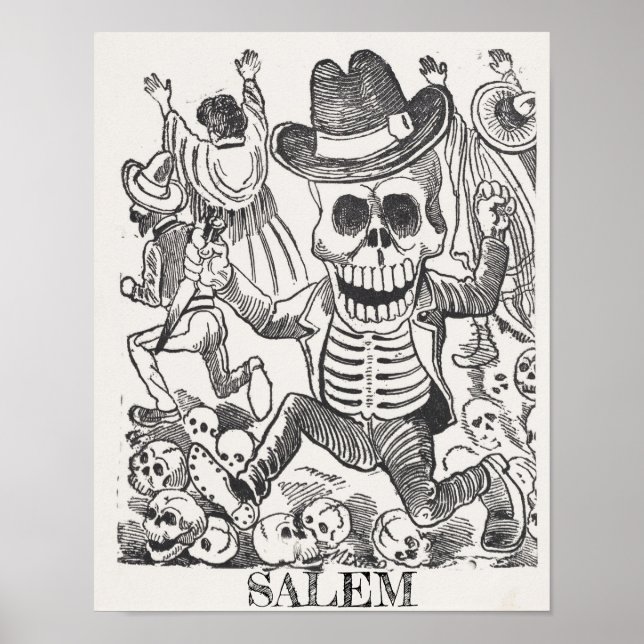Salem Massachusetts Poster occulte du crâne (Devant)