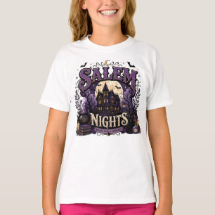 Salem Nights Witchy Halloween Haunted House T-Shirt