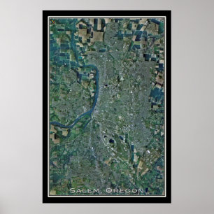 Salem Oregon Satellite Poster Map