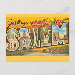 Salem Oregon Vintage Greeting Postcard