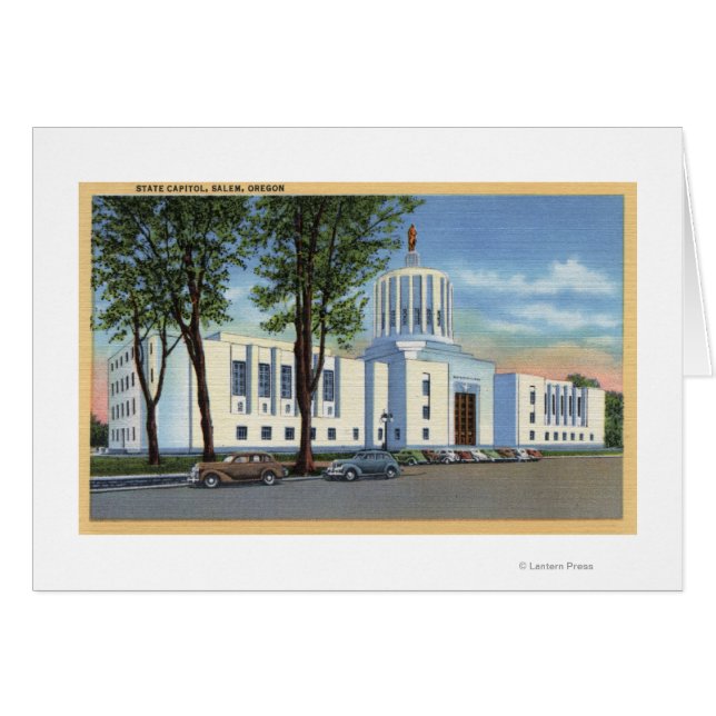 Salem, Oregon - Vue de l'immeuble du Capitole de l (Devant horizontal)