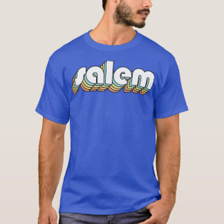 Salem Retro Rainbow Typography Faded Style T-Shirt