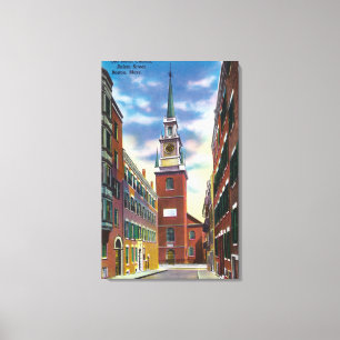 Salem Street View of Old North Church Bldg Canvas Print