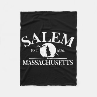 Salem The City Of Witches Machusetts Ma Vintage  Fleece Blanket