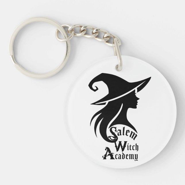 Salem Witch Academy Halloween Wiccan Witches Keychain (Front)