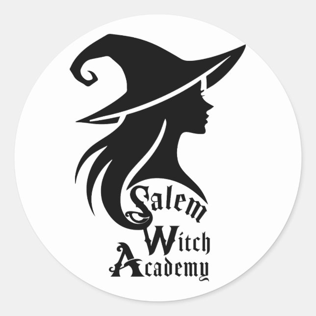 Salem Witch Academy Wiccan Witches Halloween Party Classic Round Sticker (Front)