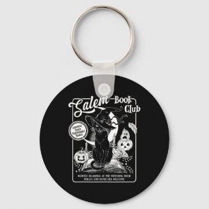 Salem Witch Book Club Bookish Retro Halloween Blac Keychain