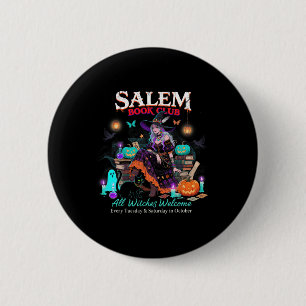 Salem Witch Book Club Halloween Reading Book Lover 2 Inch Round Button