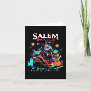 Salem Witch Book Club Halloween Reading Book Lover Card