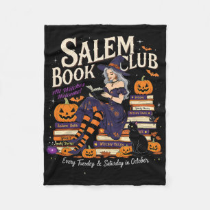 Salem Witch Book Club Halloween Reading Book Lover Fleece Blanket