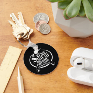 Salem Witch Broom Factory – funny vintage gothic Keychain