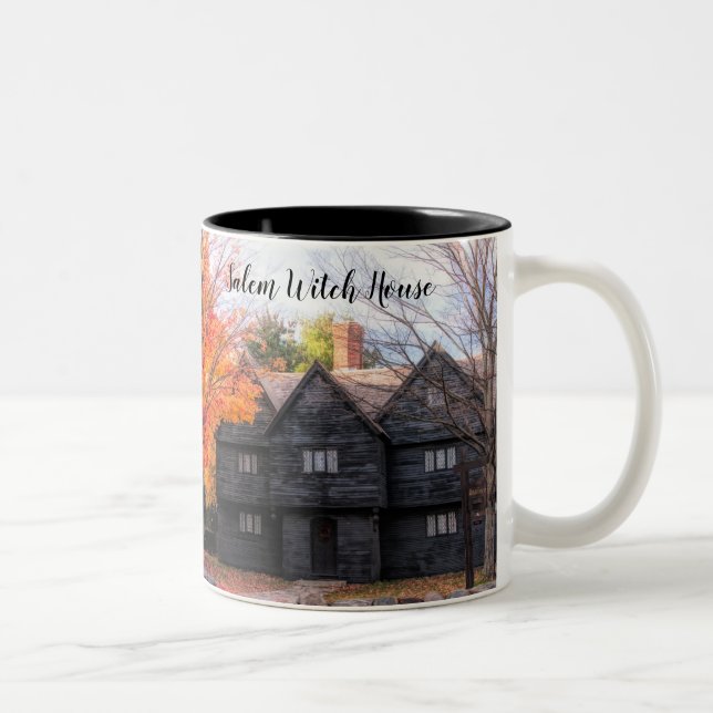 Salem Witch House in Salem Massachusetts Two-Tone Coffee Mug (Right)