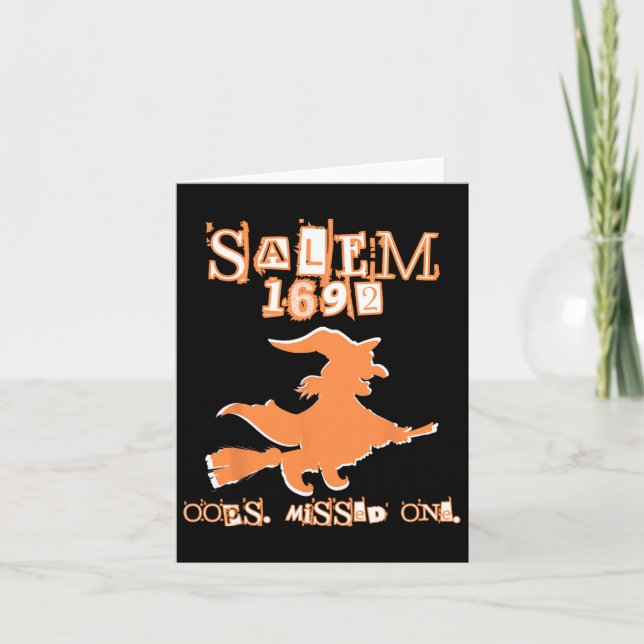 Salem Witch Trials 1692 Oops You Missed One Hallow Card (Front)