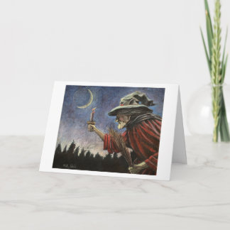 Salem Witch under the Moon Card