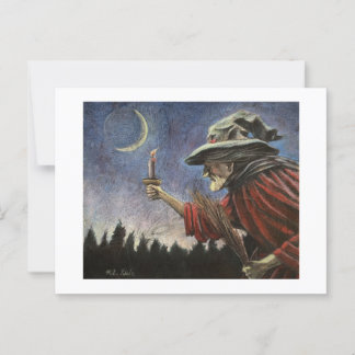 Salem Witch under the Moon Postcard