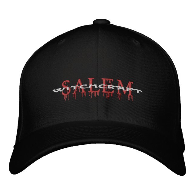 Salem Witchcraft Bloody Magic Embroidered Hat (Front)