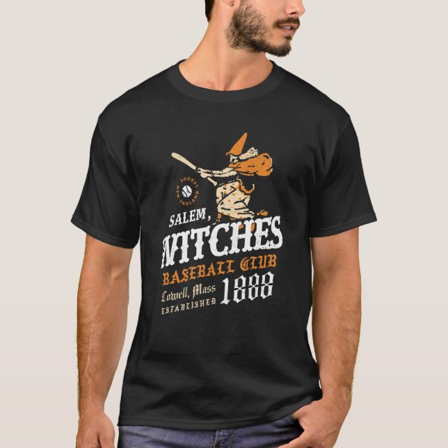 Salem Witches Massachusetts Vintage Defunct Baseba T-Shirt (Front)